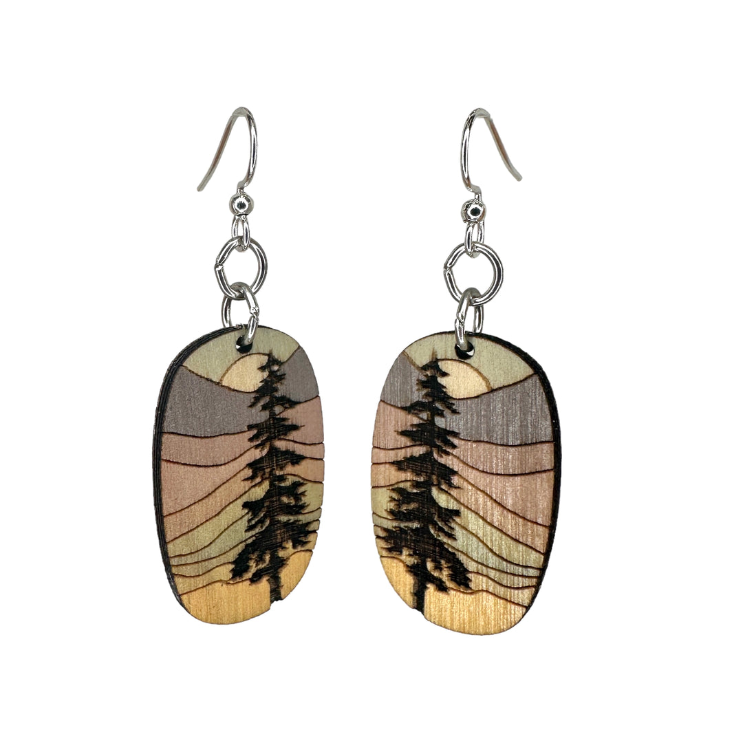 Lone Pine Wooden Earring