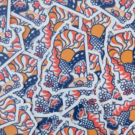 Asheville Groovy Day Sticker