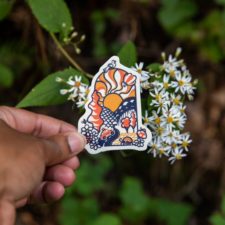 Asheville Groovy Day Sticker