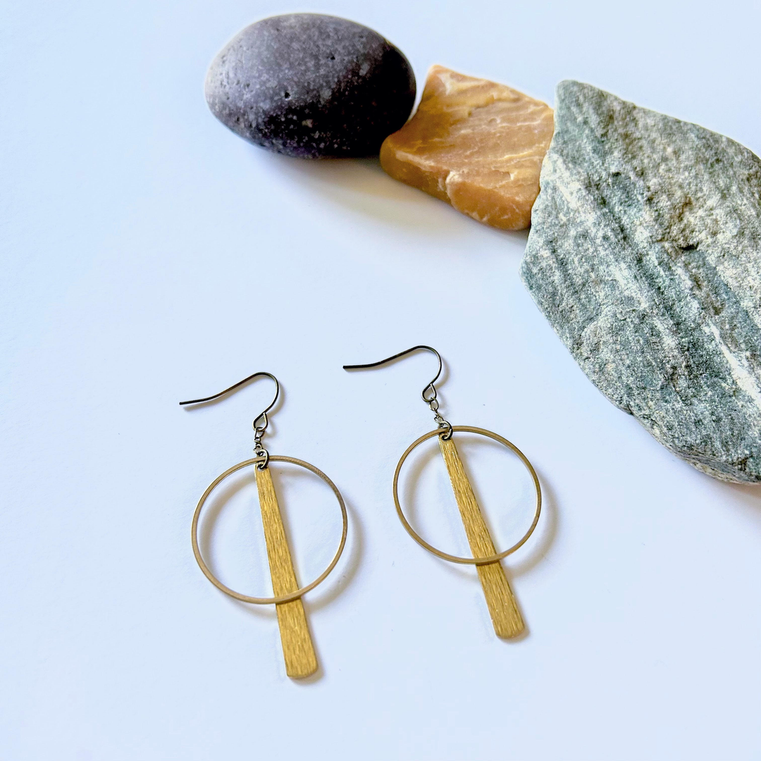 Small Circle + Bar Earrings