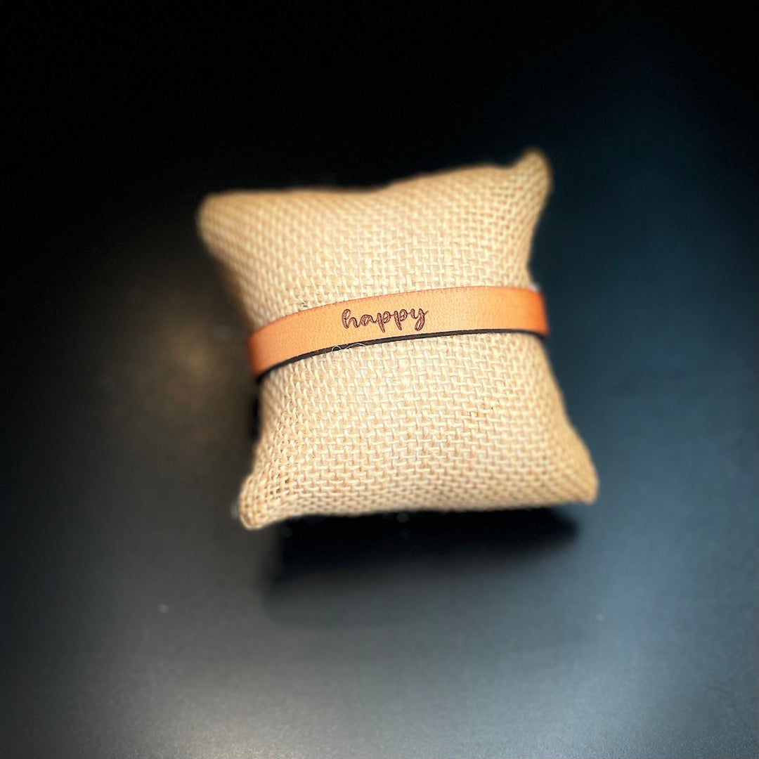 Engraved Leather Bracelet