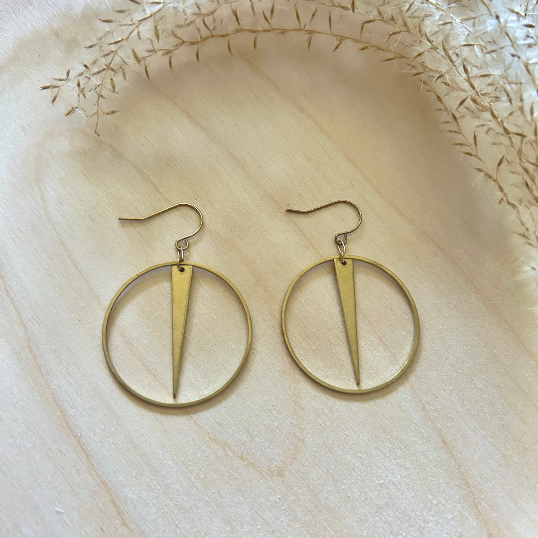 Large Circle + Dagger Earrings