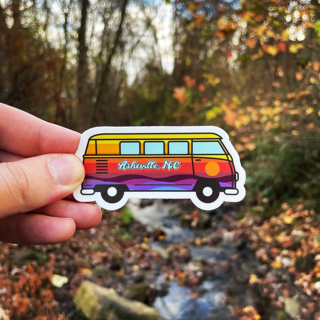Asheville Sunset Bus Sticker