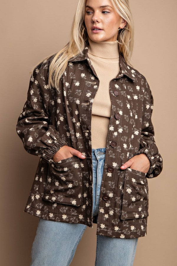 Flower Print Fall Jacket