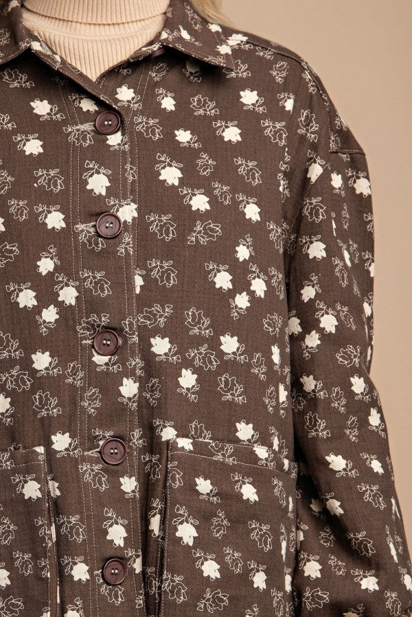 Flower Print Fall Jacket