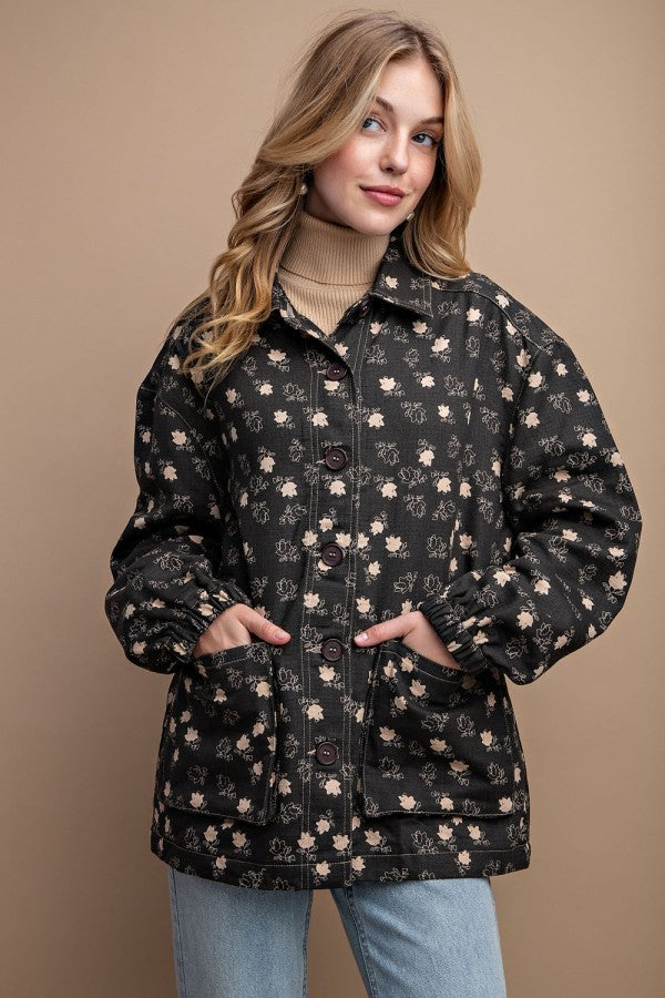 Flower Print Fall Jacket