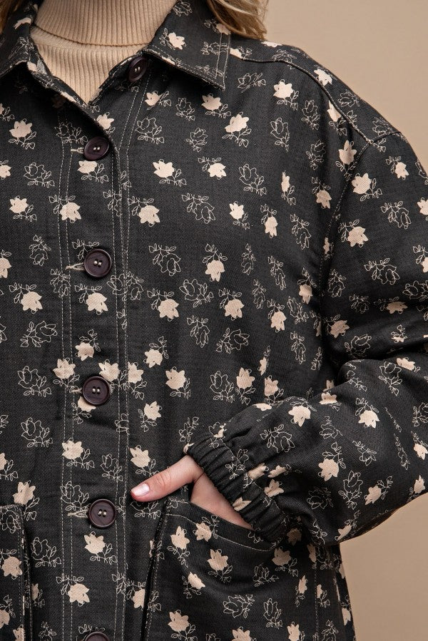 Flower Print Fall Jacket
