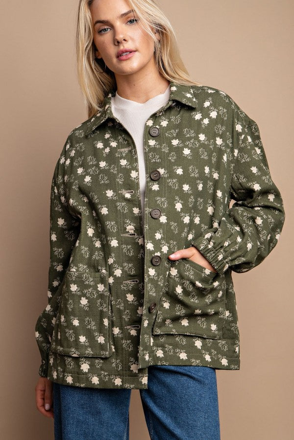 Flower Print Fall Jacket