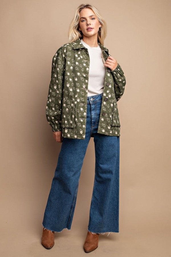 Flower Print Fall Jacket