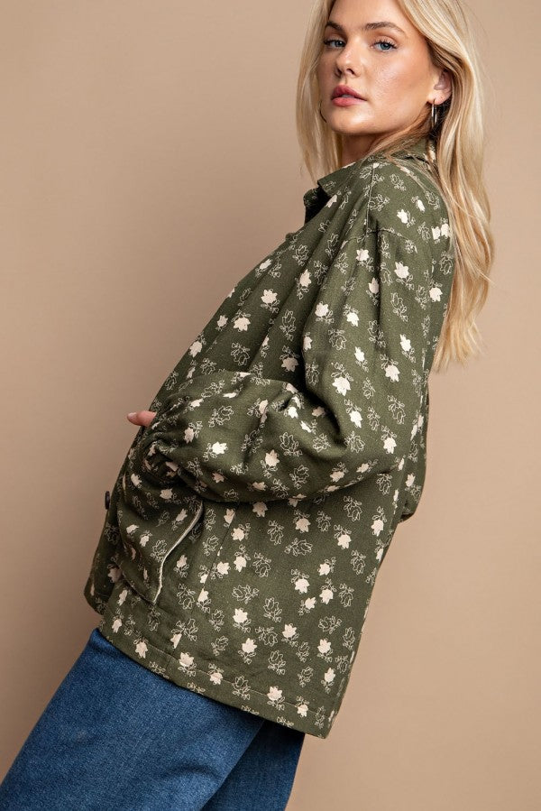 Flower Print Fall Jacket