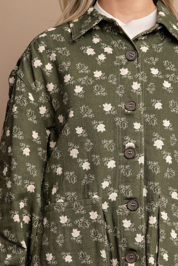 Flower Print Fall Jacket
