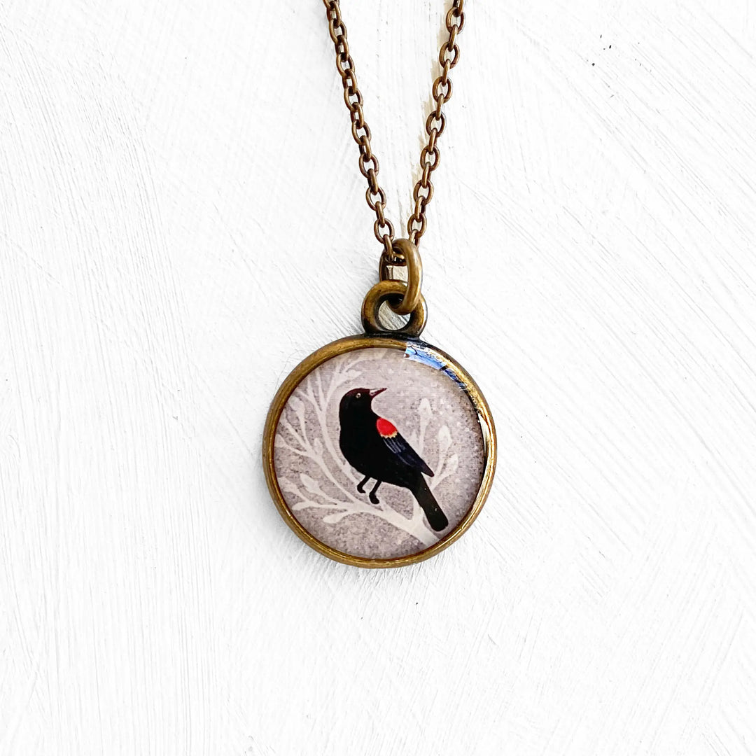 Seed & Sky Red Winged Blackbird Necklace