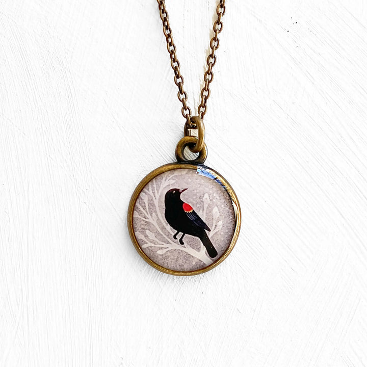 Seed & Sky Red Winged Blackbird Necklace