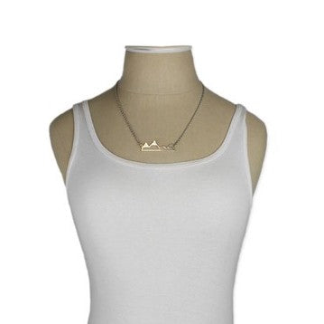 Wide Mountain Necklace - Rhodium