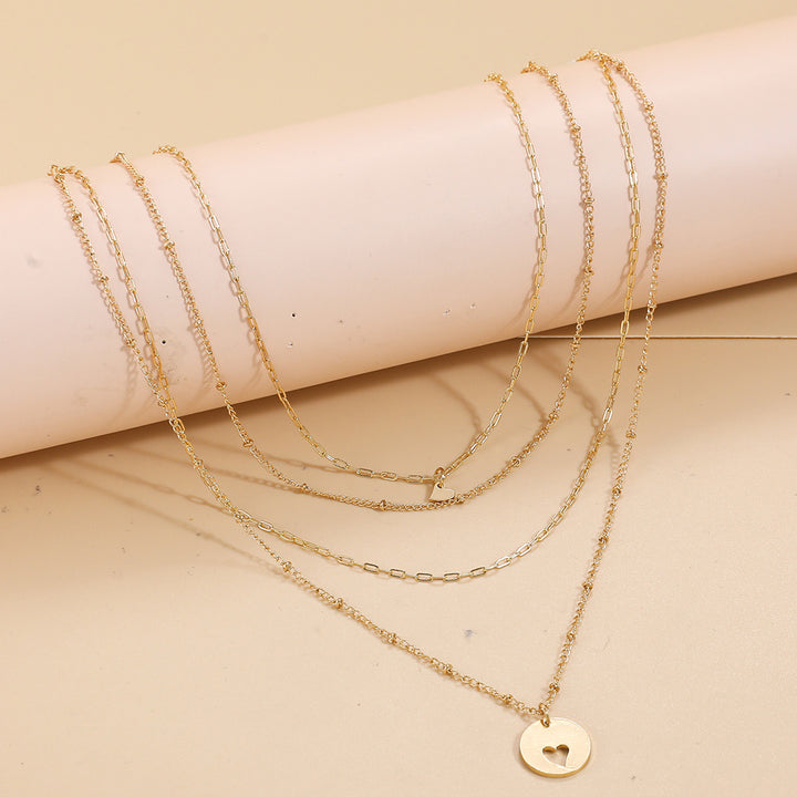 Layered Heart Cutout Necklace