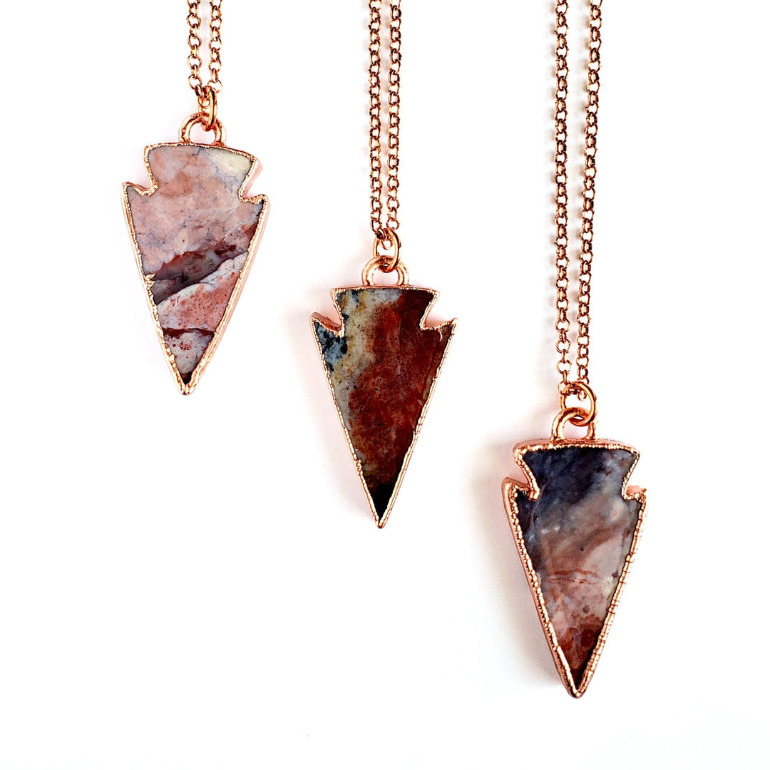 Merging Metals Jasper Arrowhead Necklace