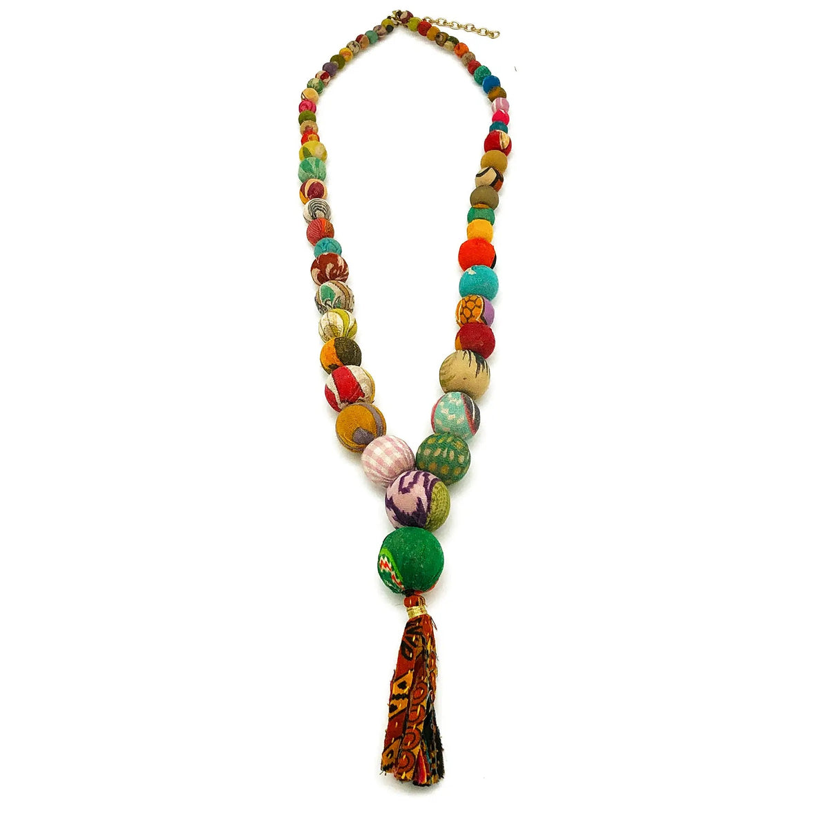 Aasha Graduated Beads And Tassel Pendant
