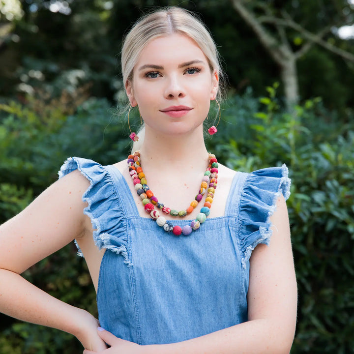 Aasha Single Square Bead Earrings