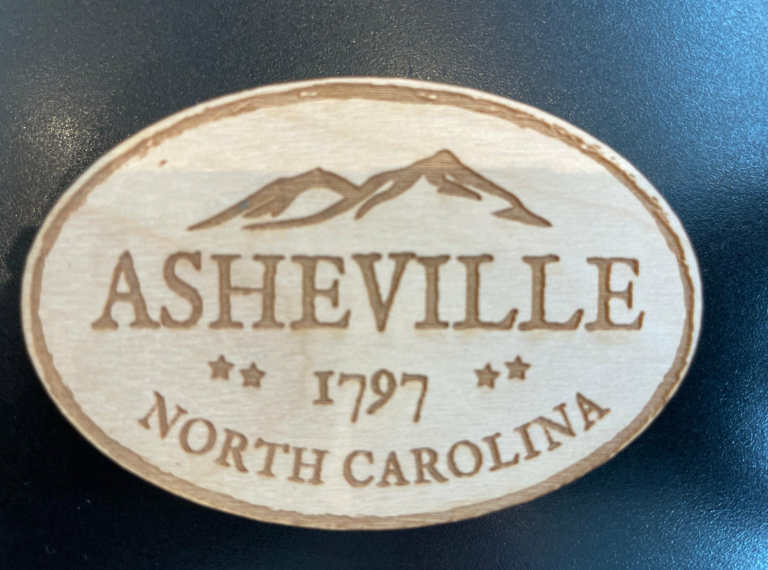 Asheville Wooden Magnet - Oval