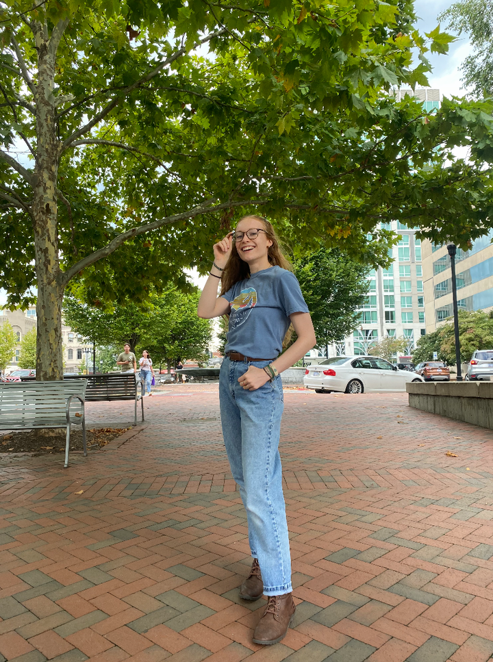 Sun Striped Asheville Short Sleeve Top - Lakeshore