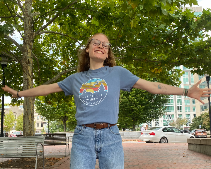 Sun Striped Asheville Short Sleeve Top - Lakeshore