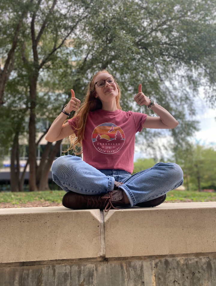 Sun Striped Asheville Short Sleeve Top - Crimson