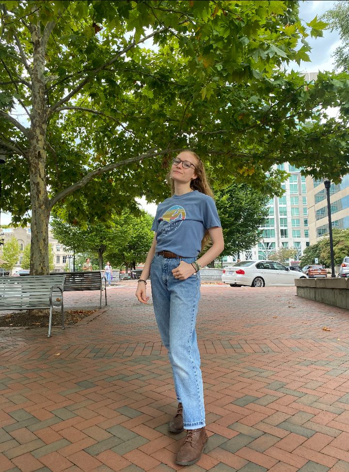 Sun Striped Asheville Short Sleeve Top - Lakeshore