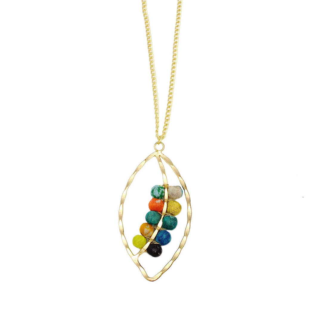 Anju Aasha Beaded Leaf pendant