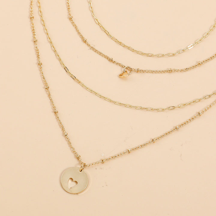 Layered Heart Cutout Necklace