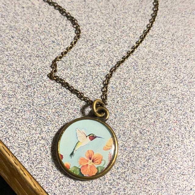 Seed & Sky Blue Hummingbird Necklace