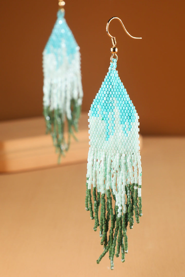 Ombre Seed Bead Fringe Earring