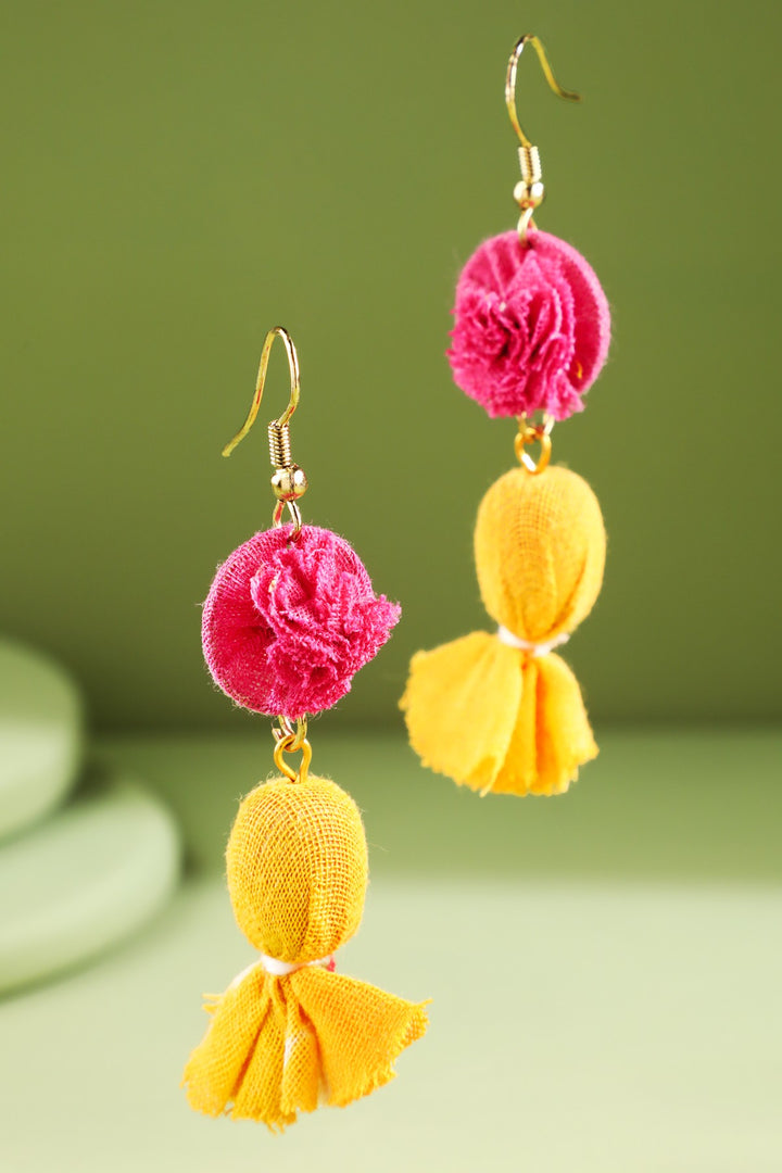Cotton Wrap Dangle Earrings