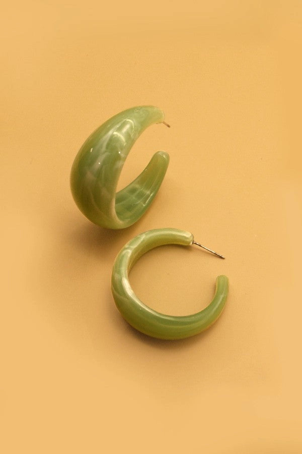 Marble Hoop earrings