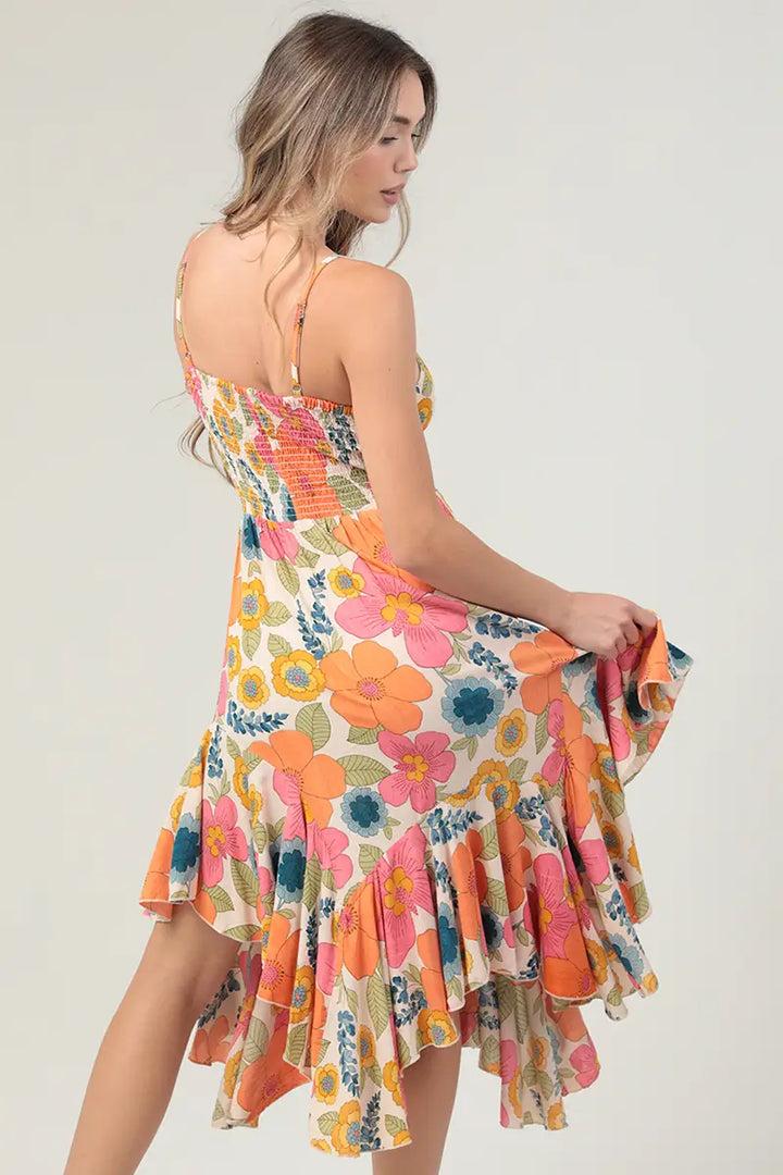 Retro Floral Flare Dress