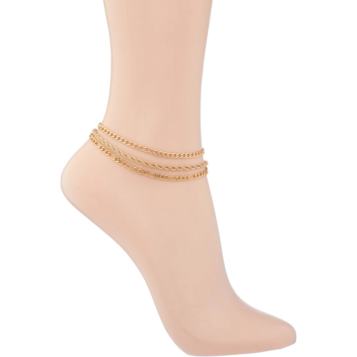 Layered Gold Chains Anklet