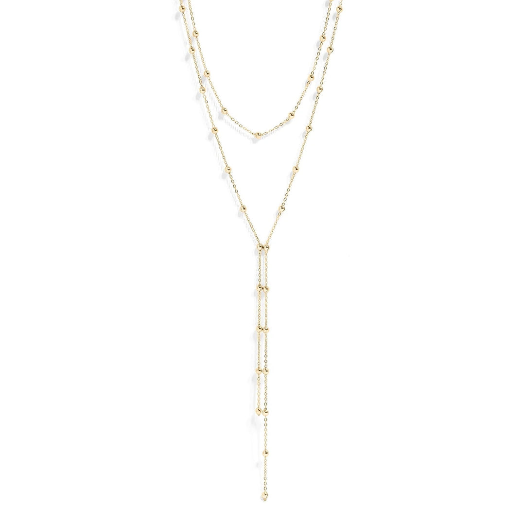 18K Layered Lariat Necklace