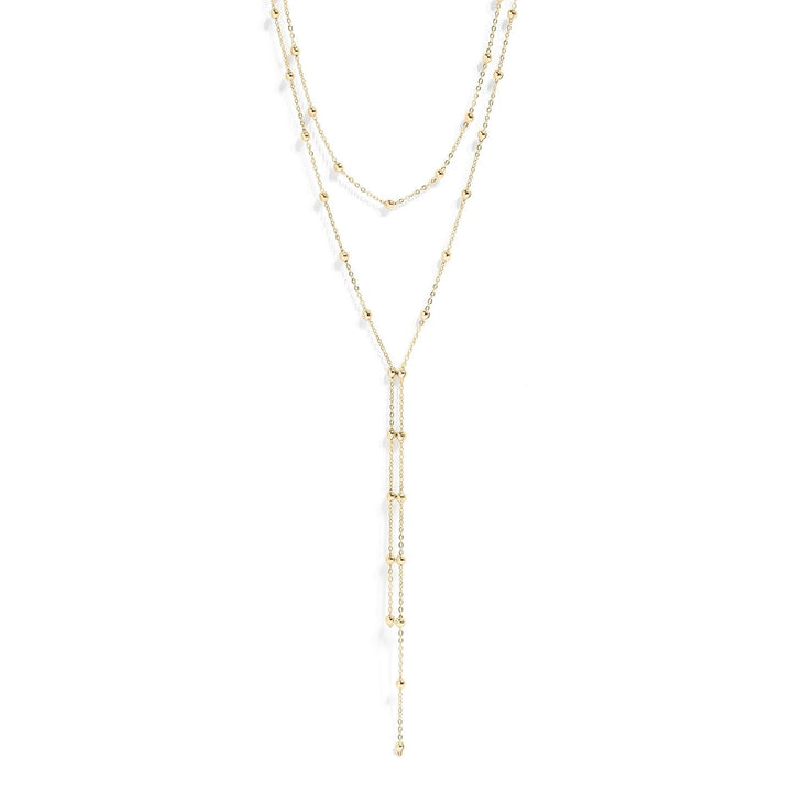 18K Layered Lariat Necklace