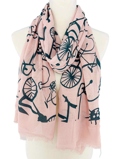 Lightweight Bicycle Print Scarf