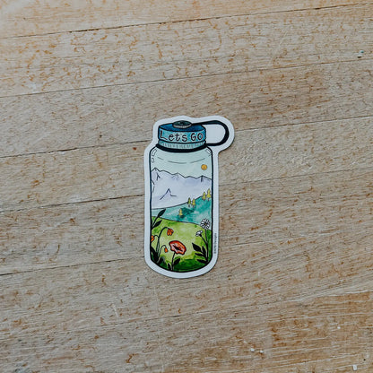 'Let's Go Waterbottle' Sticker