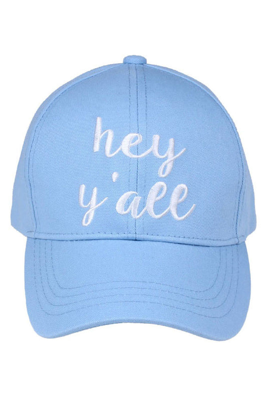 'Hey Y'all' Embroidered Cap