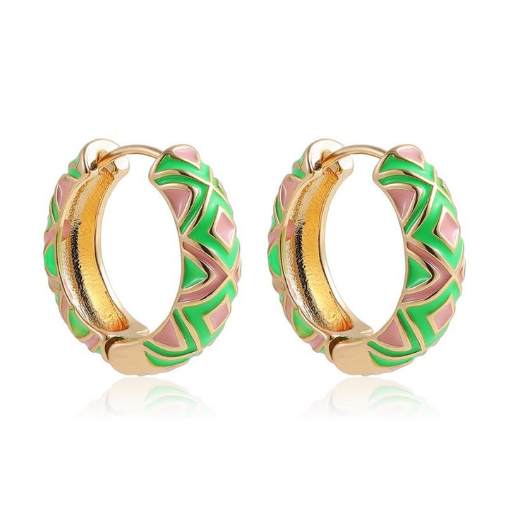 Aztec Cloisonnée Hoops