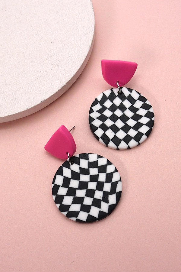 Colorful Polymer Disc Earrings