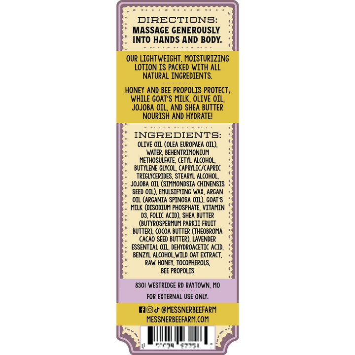 Lavender Oatmeal - Milk and Honey Lotion 8oz