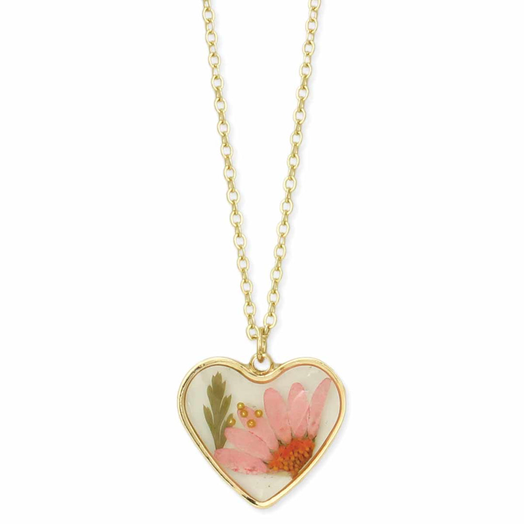 Cottage Floral Heart Necklace