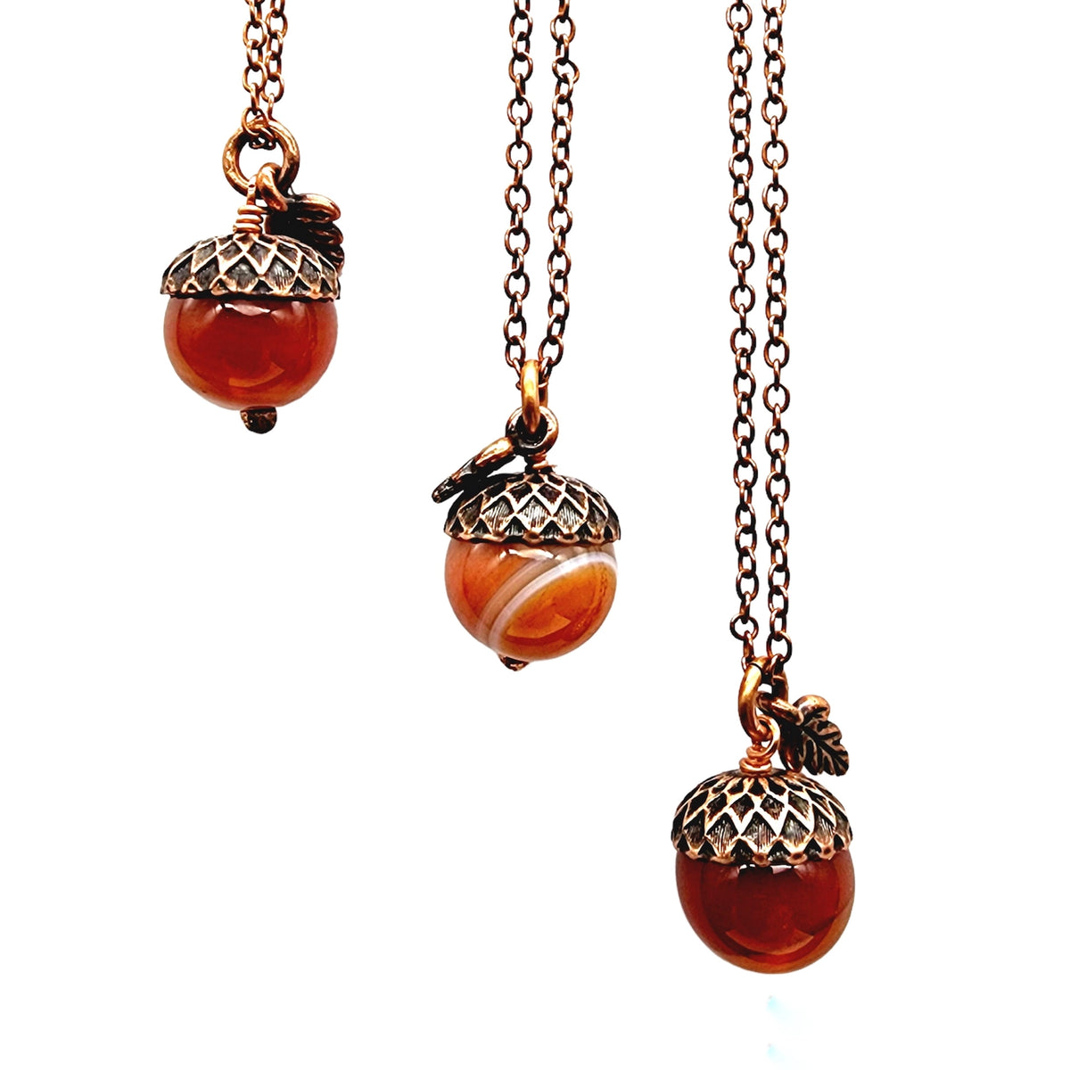 Carnelian Acorn Necklace