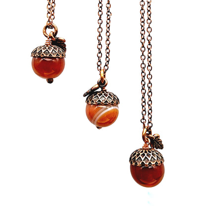 Carnelian Acorn Necklace