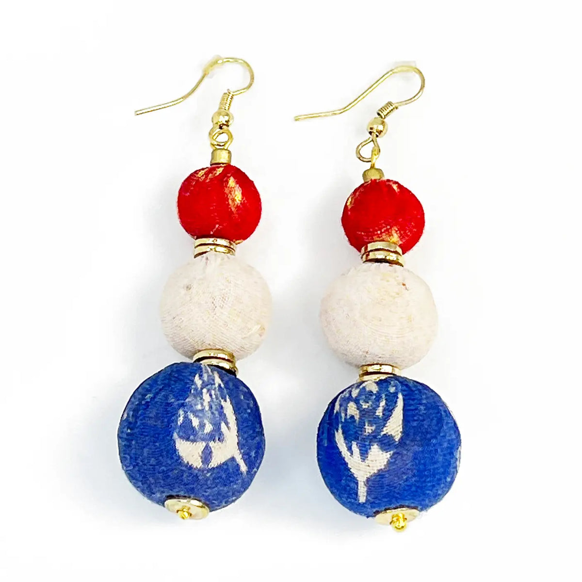 Aasha Red White & Blue Dangle