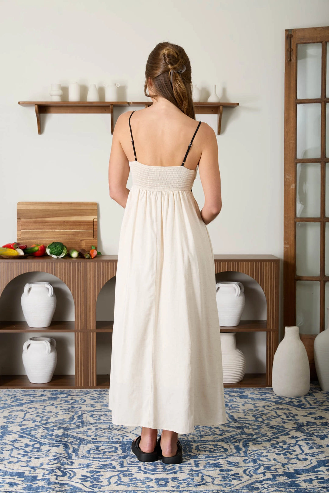 Contrast Piping Maxi Dress