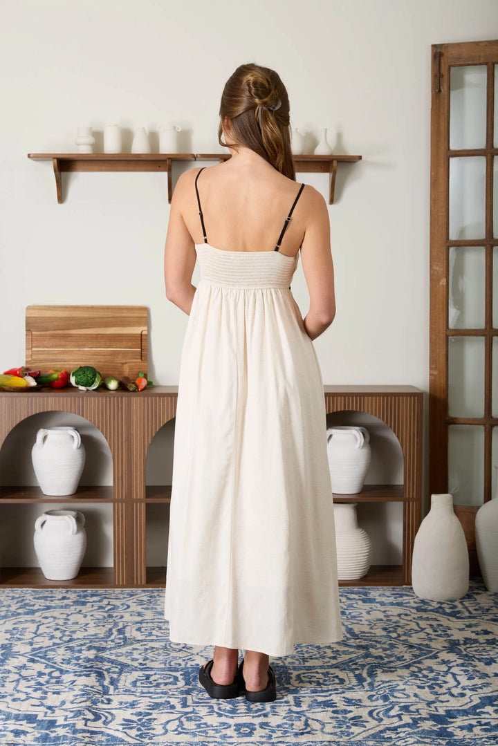 Contrast Piping Maxi Dress