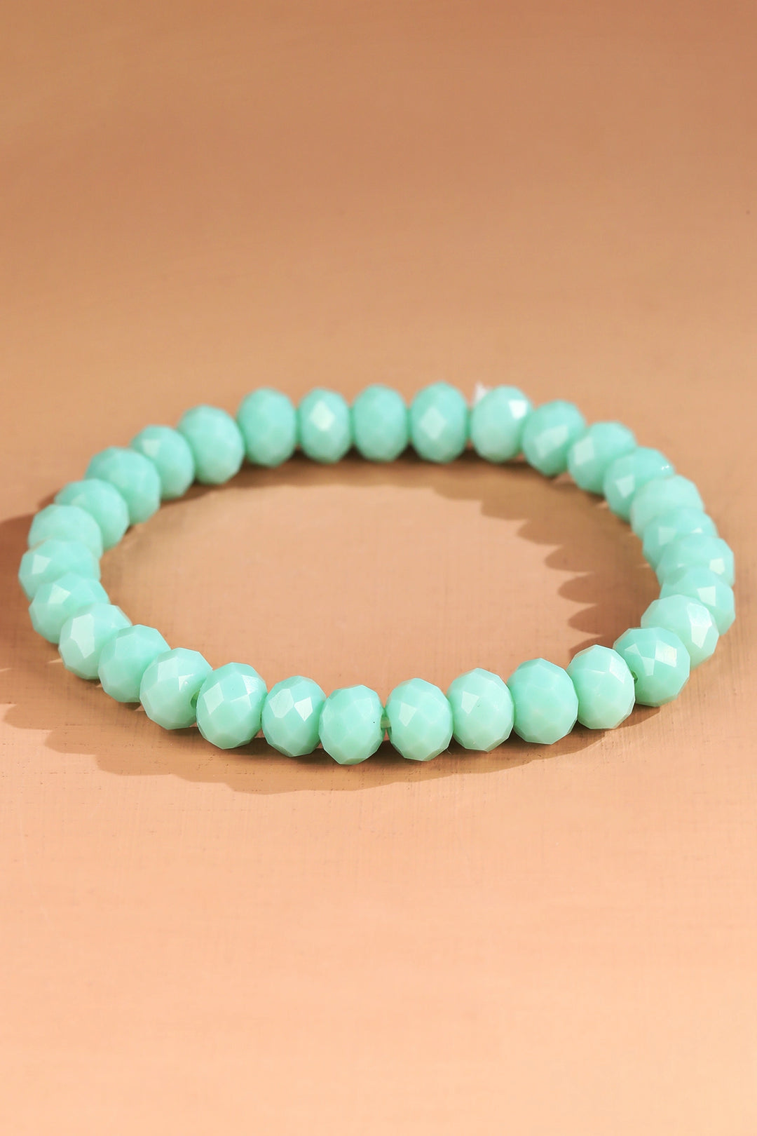 Faceted Glass Bead Stretch Bracelet
